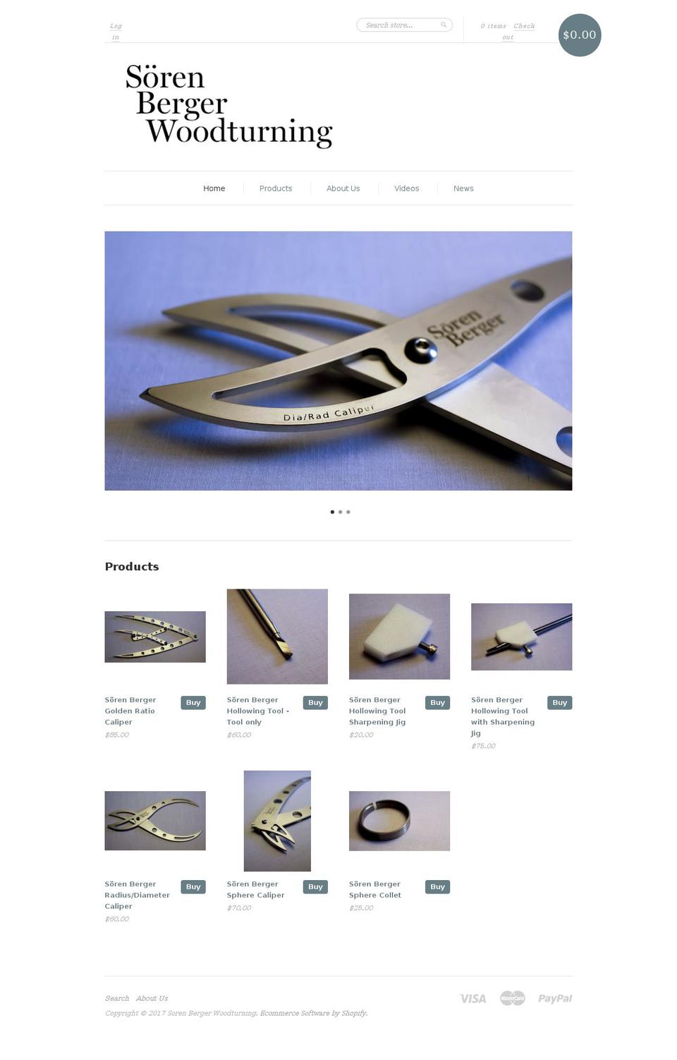 sorenberger.com shopify website screenshot