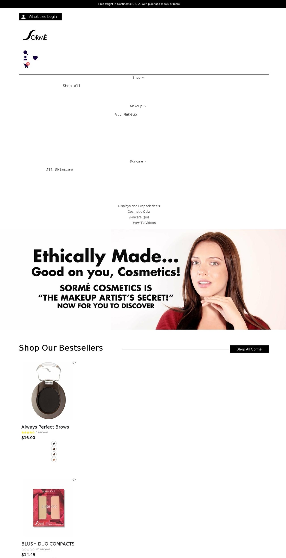 sormestore.com — Shopify storefront screenshot