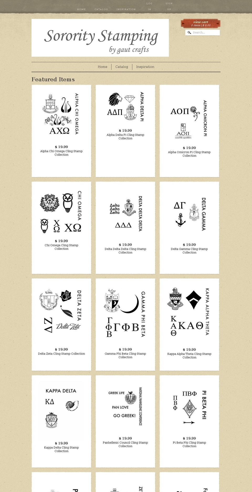 sororitystamping.com shopify website screenshot