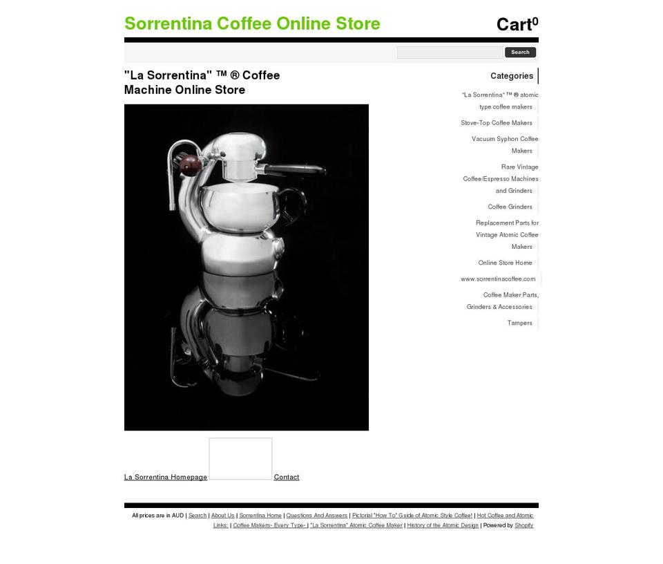 sorrentinacoffee.myshopify.com shopify website screenshot