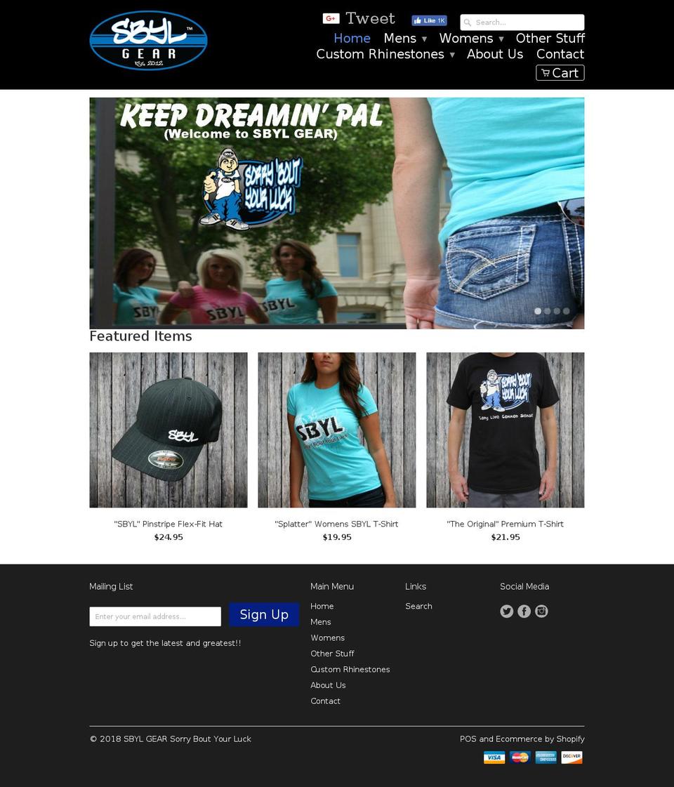sorryboutyourluck.com — Shopify storefront screenshot