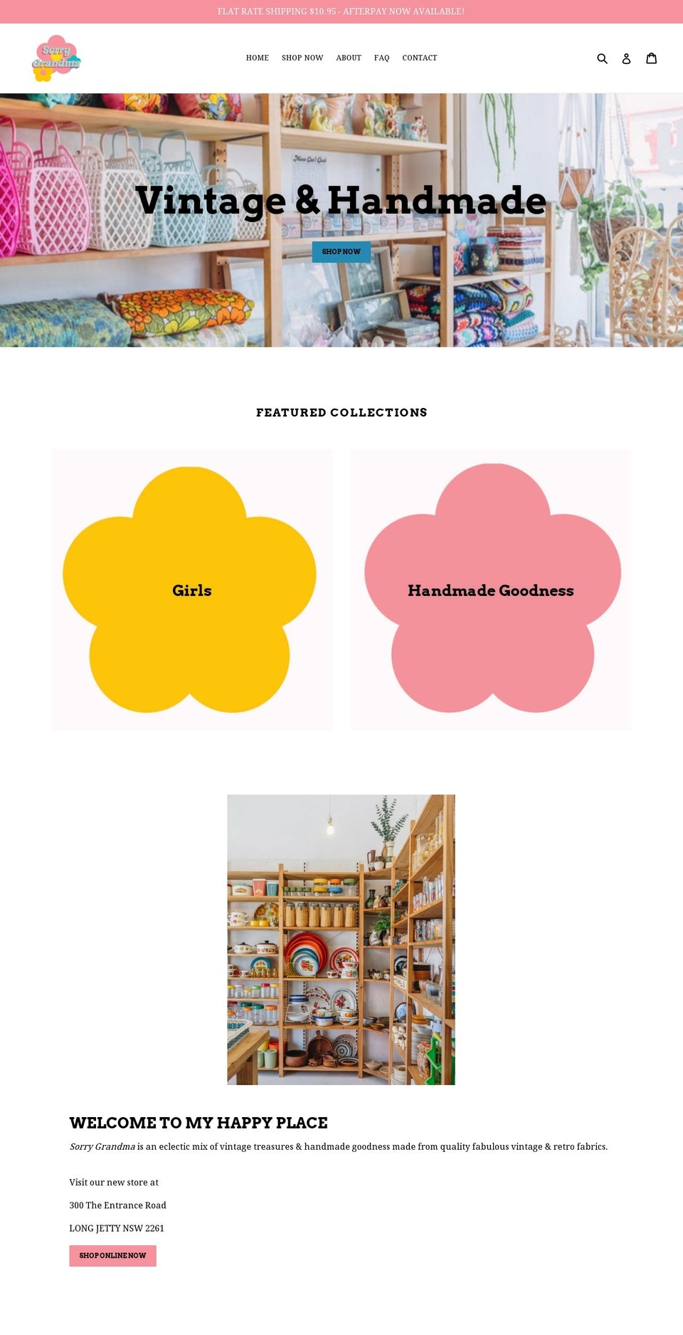 sorrygrandmashop.com.au shopify website screenshot