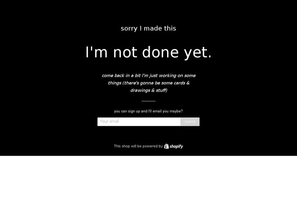 sorryimadethis.com shopify website screenshot