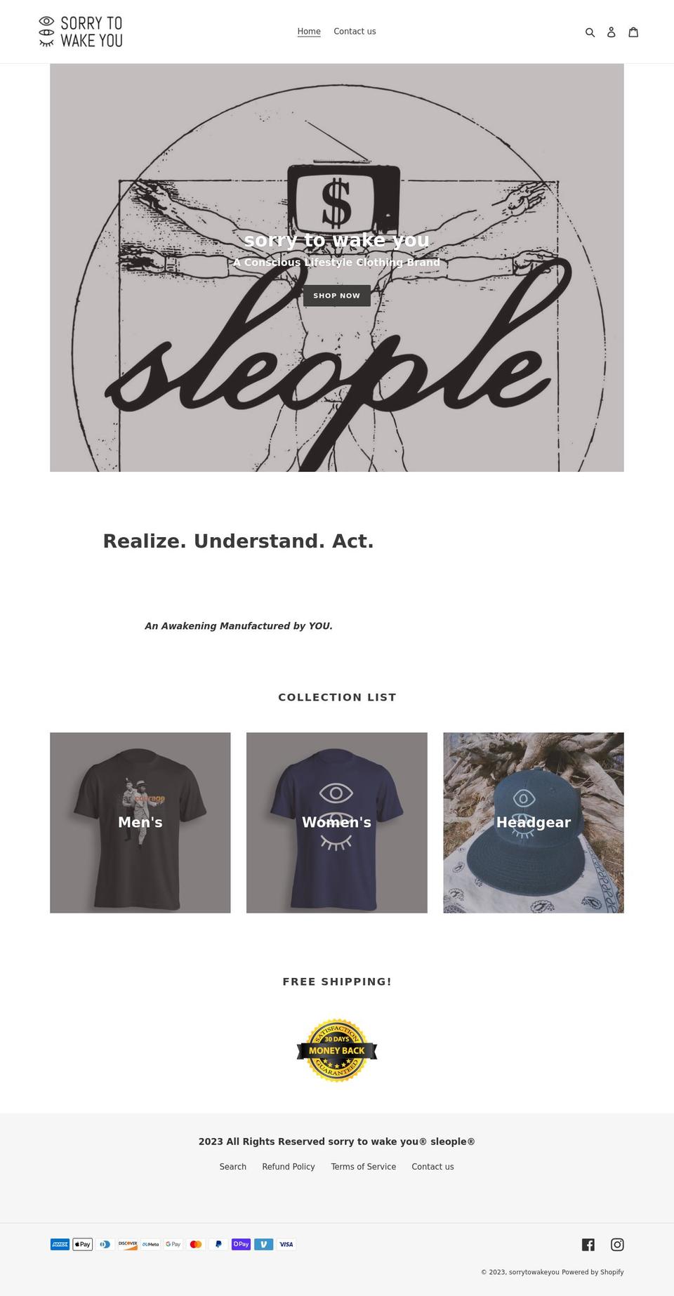 sorrytowakeyou.com shopify website screenshot