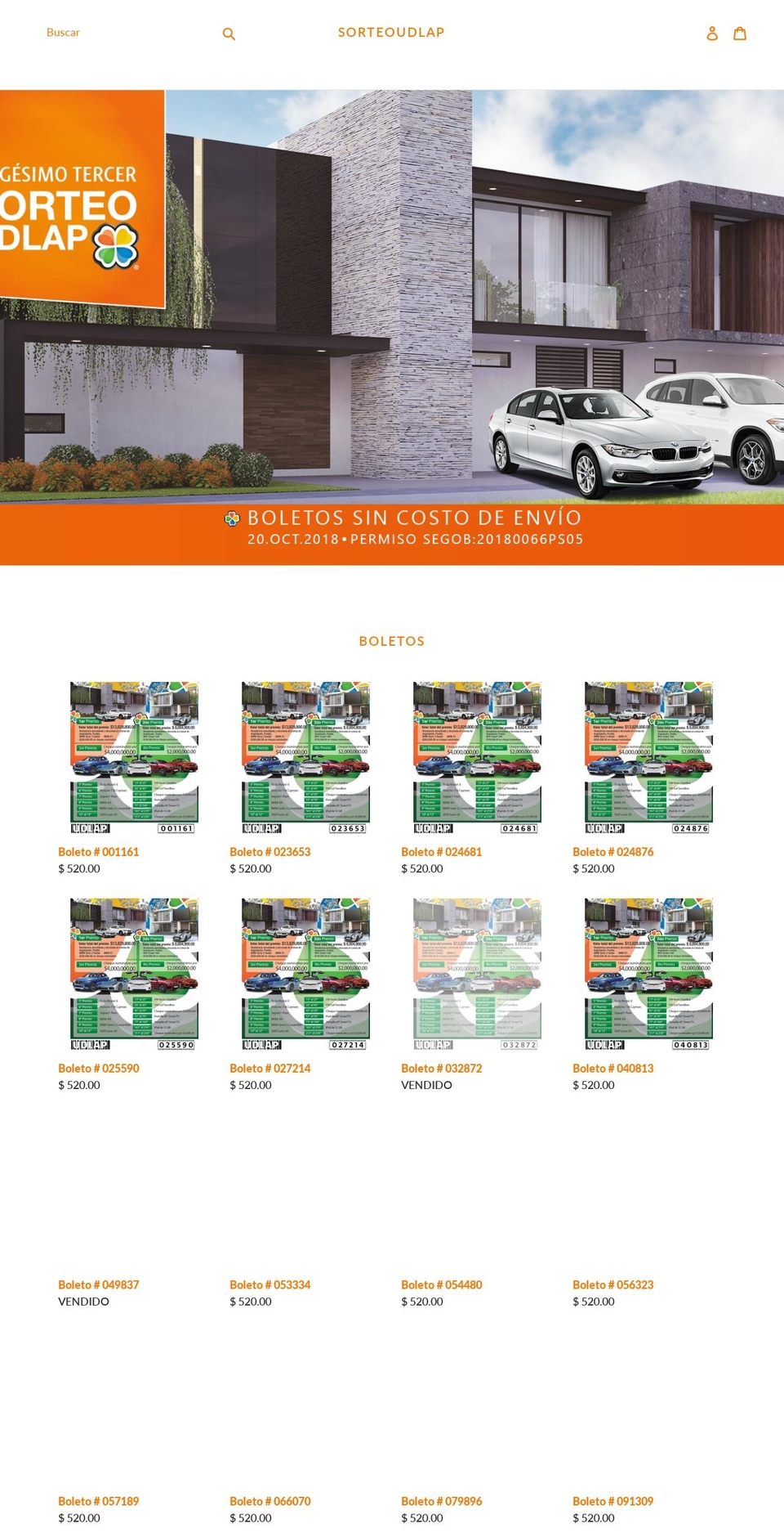 sorteoudlap.myshopify.com — Shopify storefront screenshot