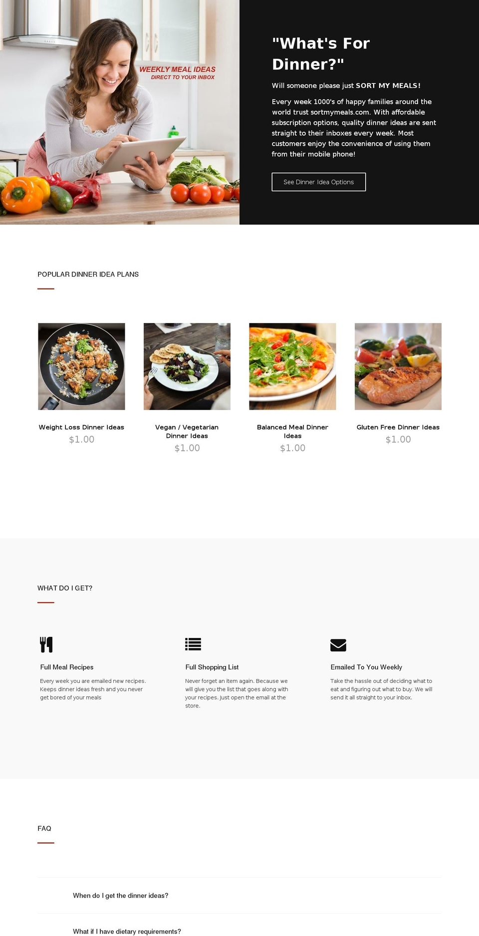 sortmymeals.com shopify website screenshot