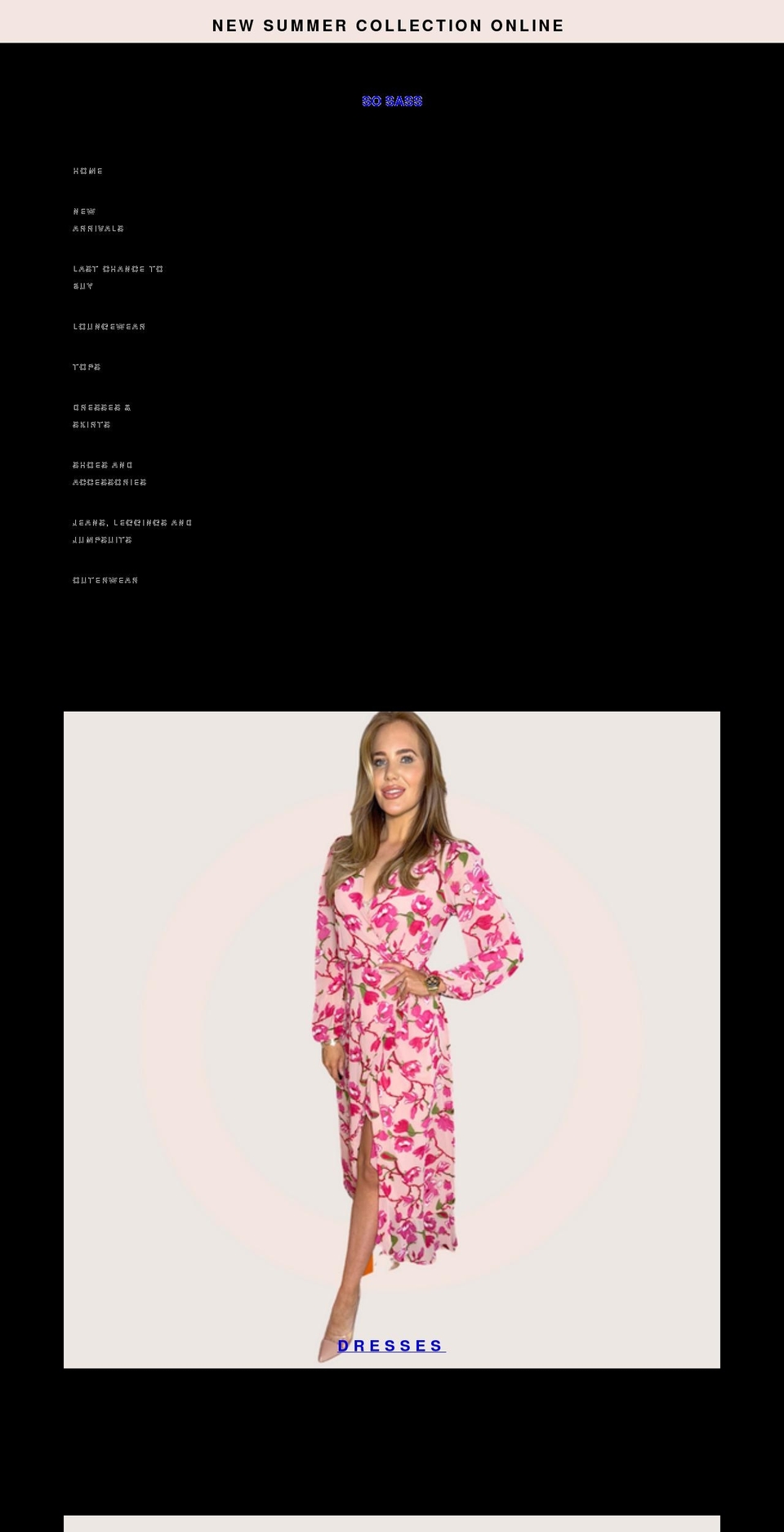 sosass.com shopify website screenshot