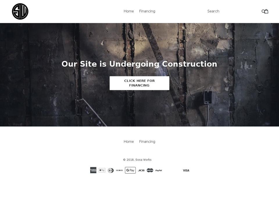 sosaworks.com — Shopify storefront screenshot