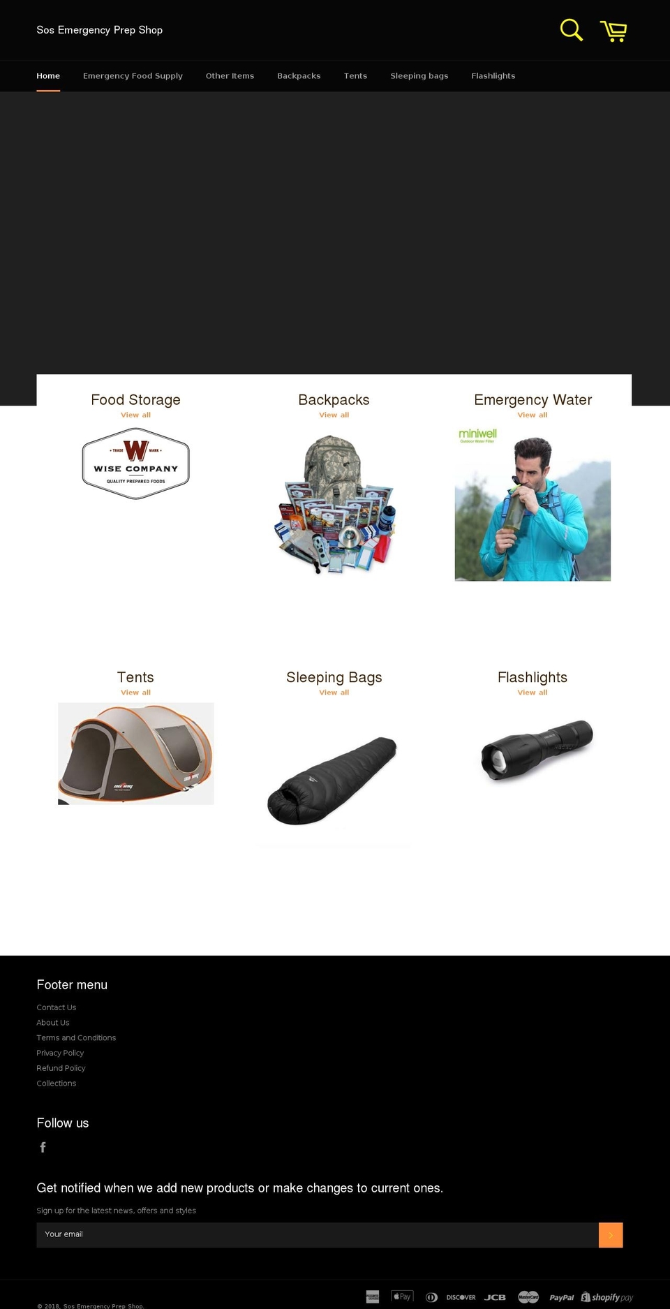 sosemergencyprepshop.com — Shopify storefront screenshot