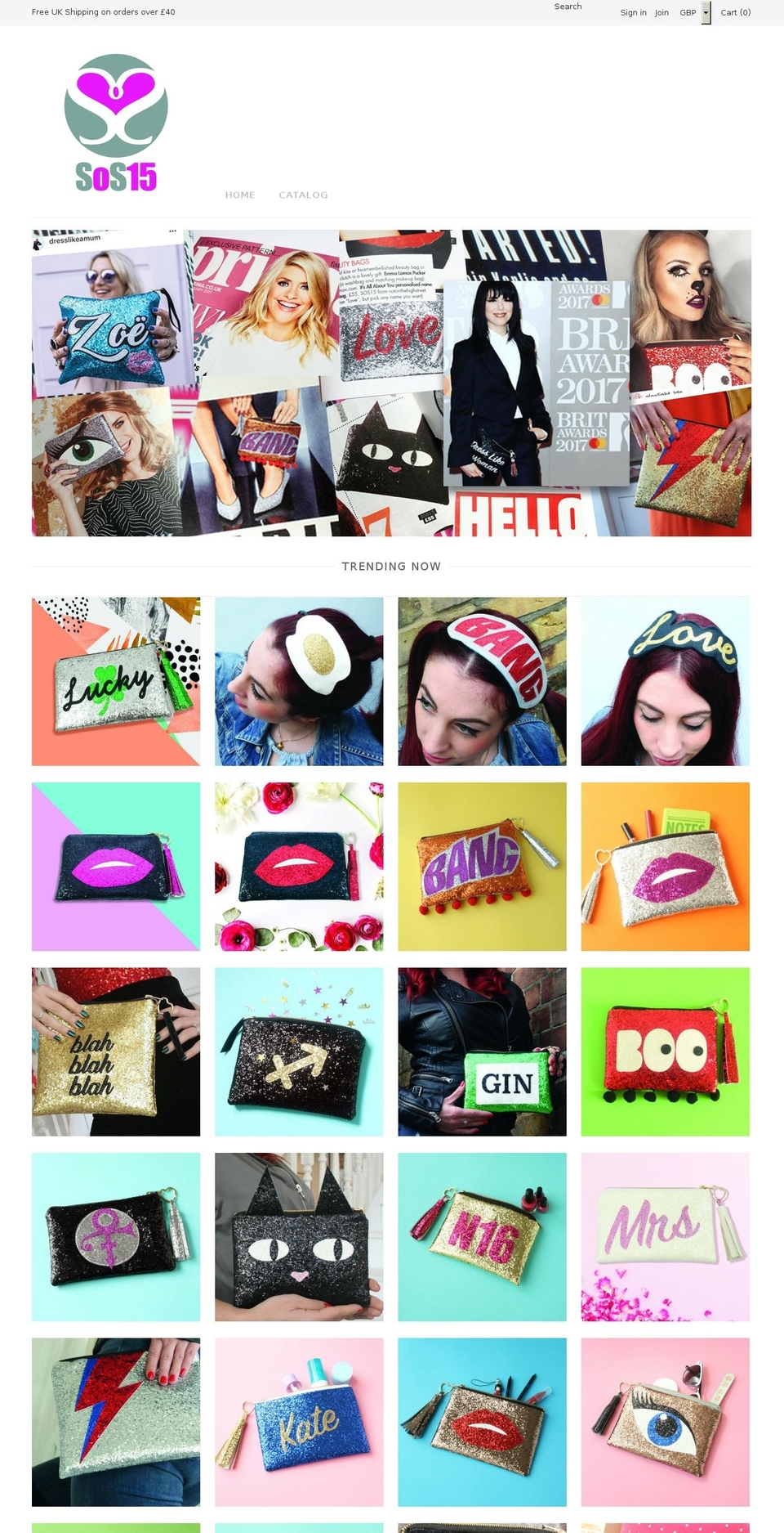 sosfifteen.com shopify website screenshot