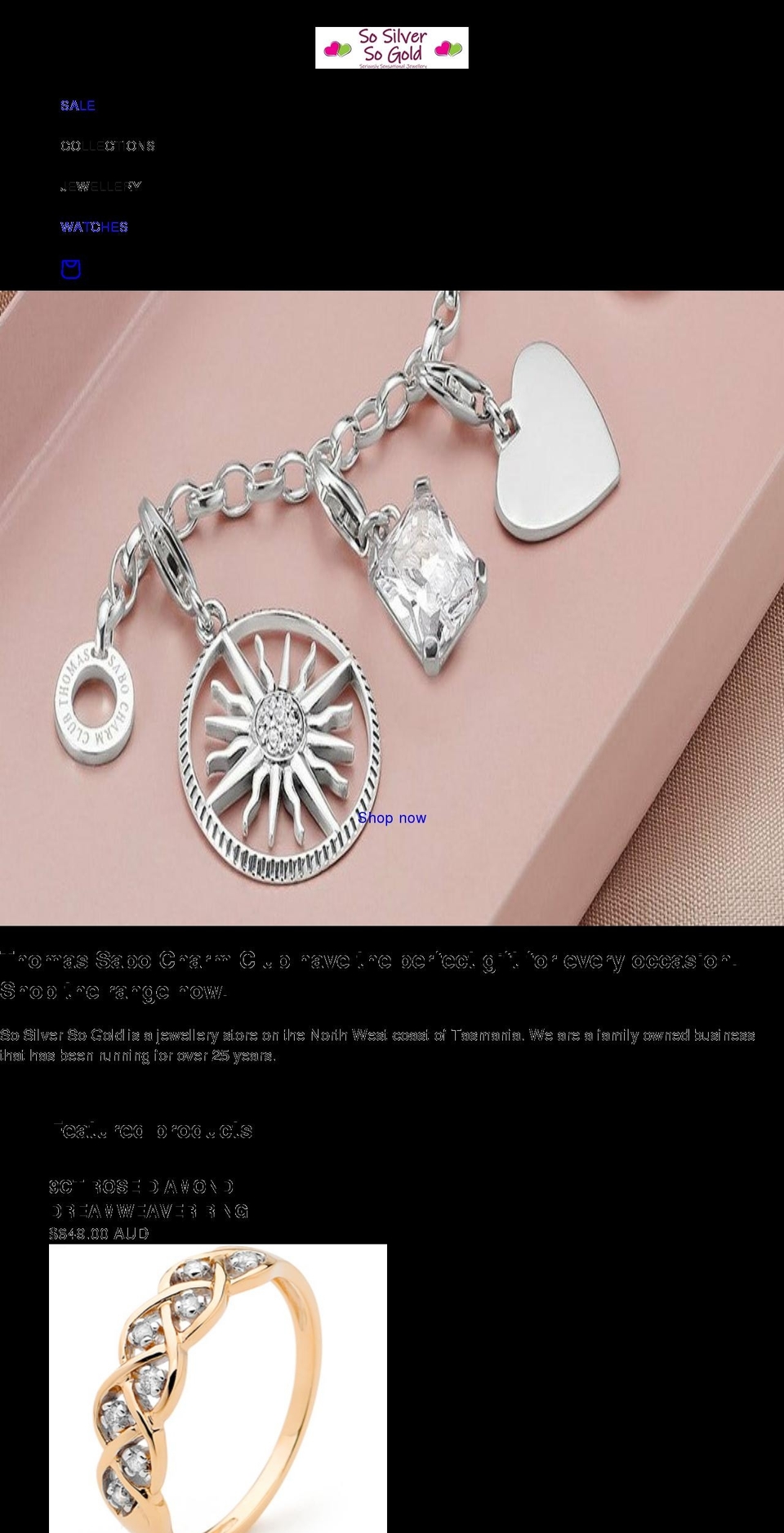 sosilversogold.com.au shopify website screenshot