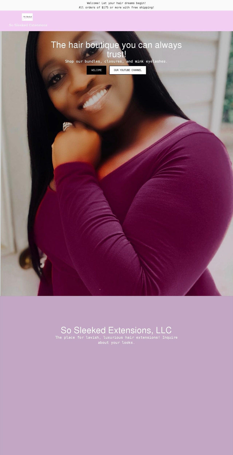 sosleekedextensions.com shopify website screenshot