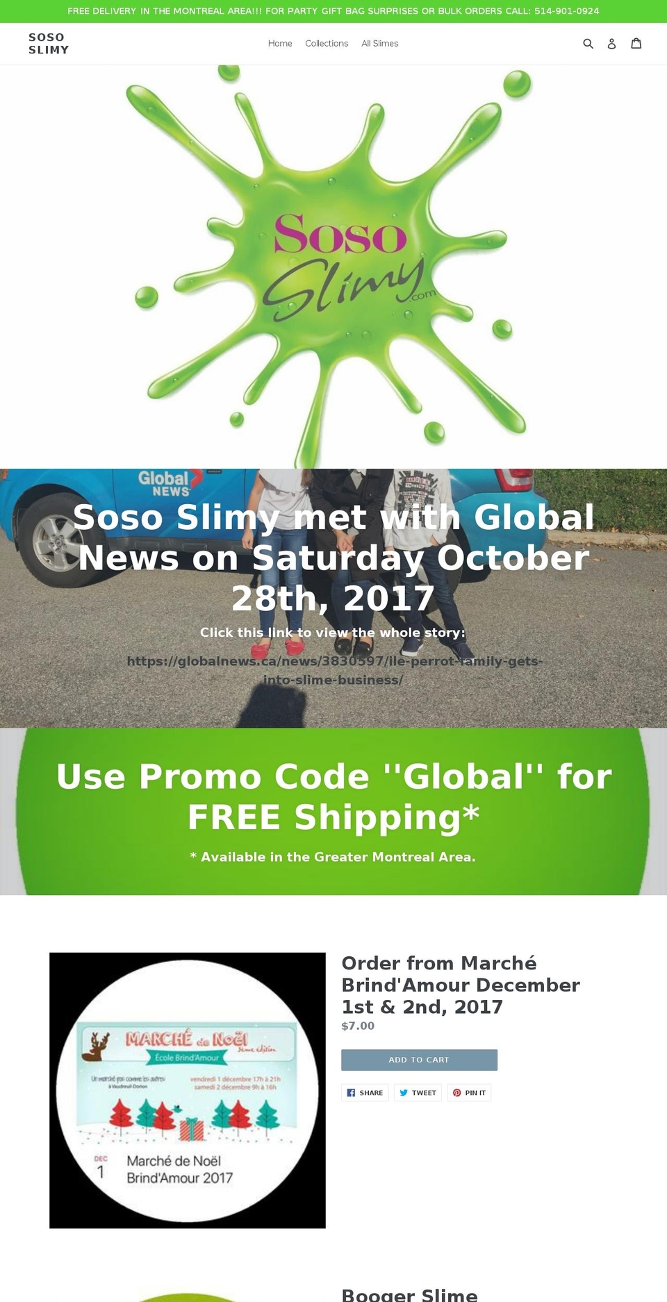 sososlimy.com — Shopify storefront screenshot