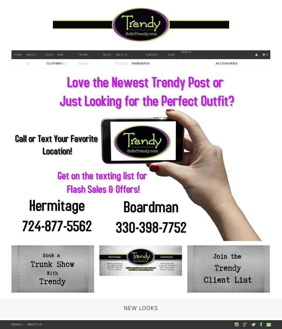 sosotrendy.com shopify website screenshot