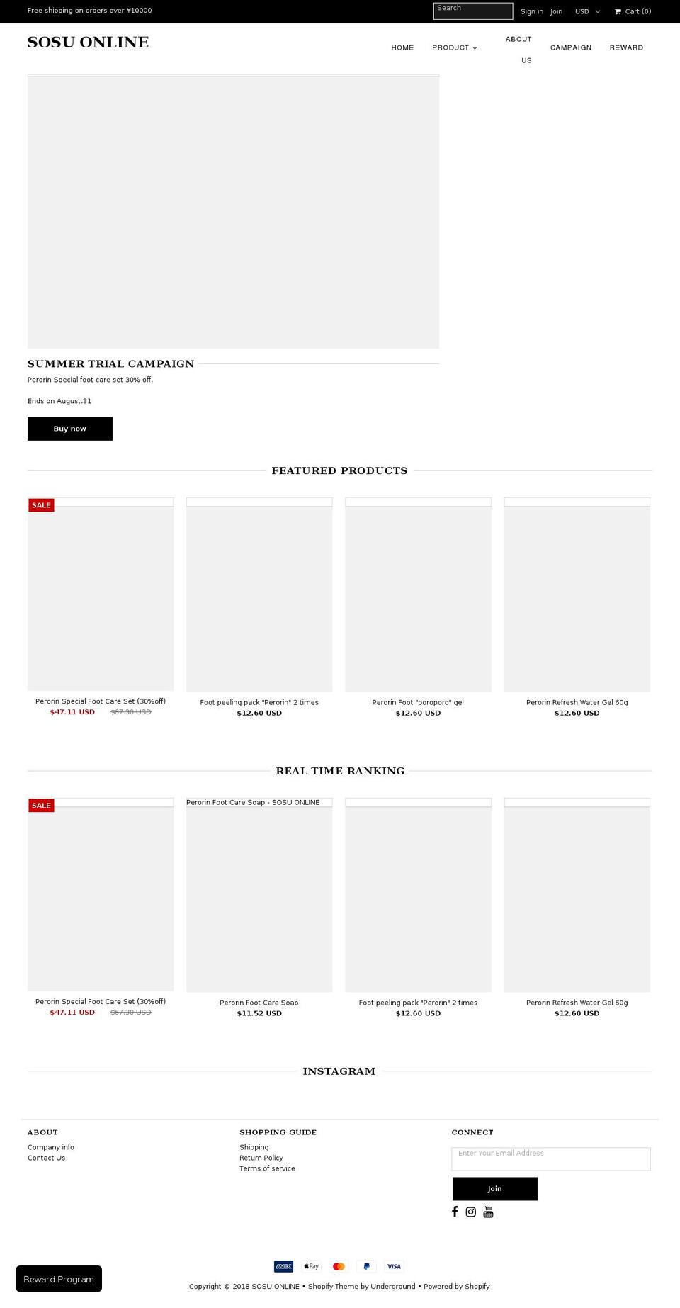sosuonline.com — Shopify storefront screenshot