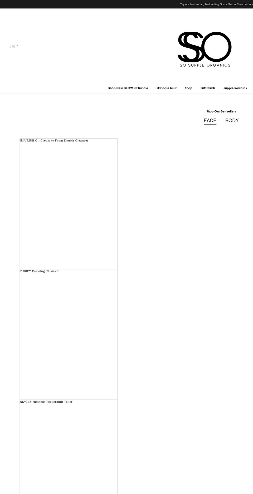 sosuppleorganics.com shopify website screenshot