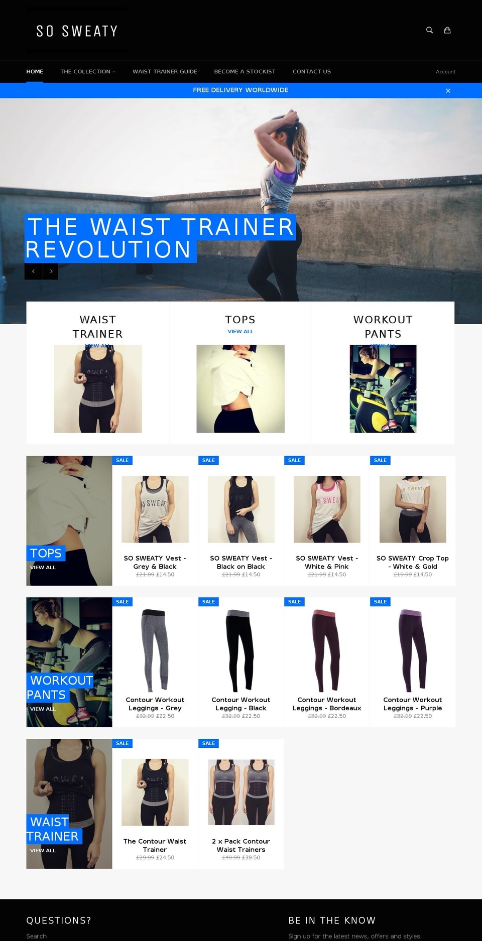sosweaty.com shopify website screenshot