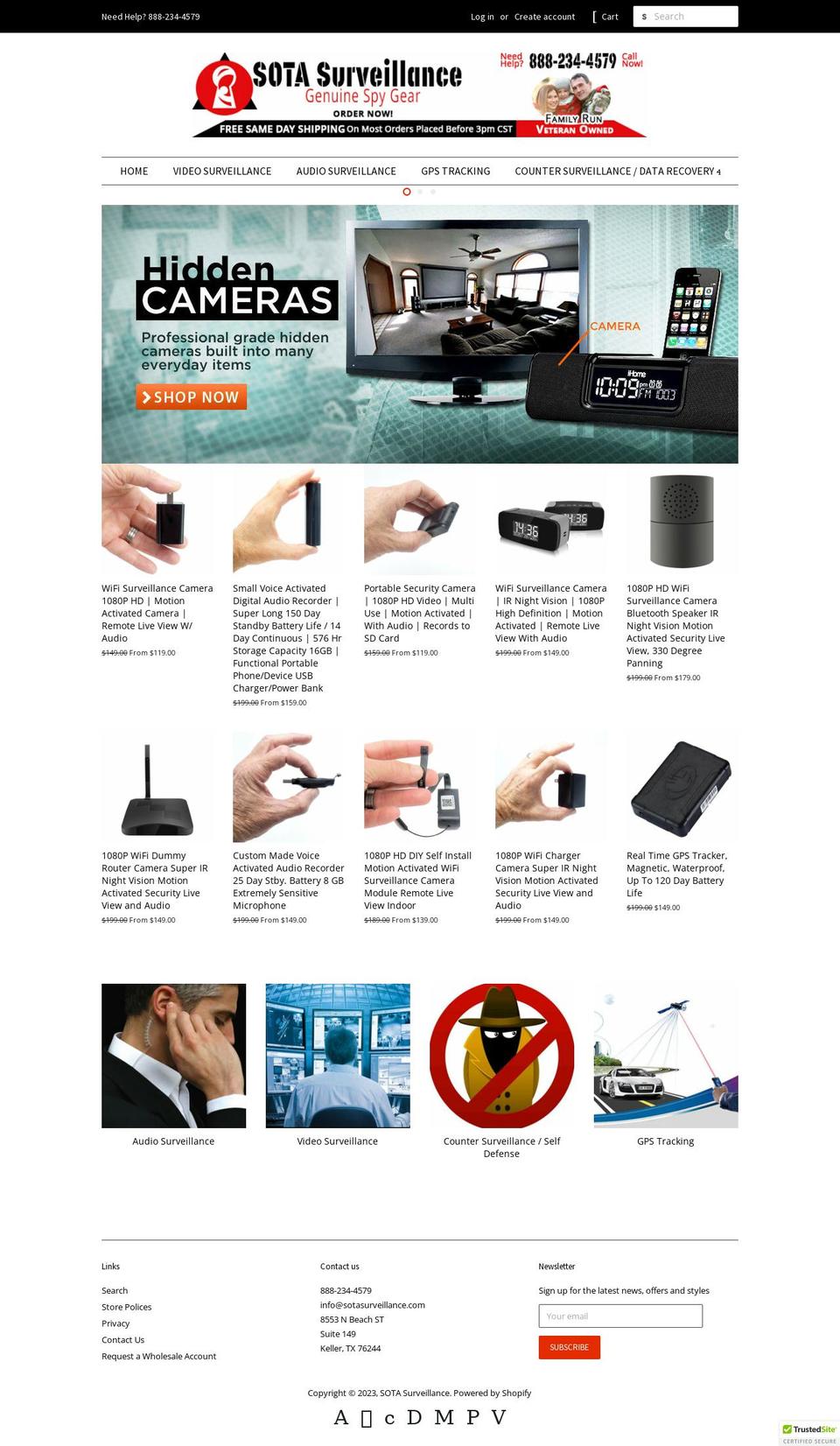 sotasurveillance.com — Shopify storefront screenshot