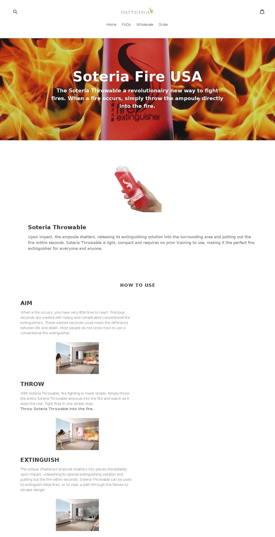 soteriafireusa.com — Shopify storefront screenshot