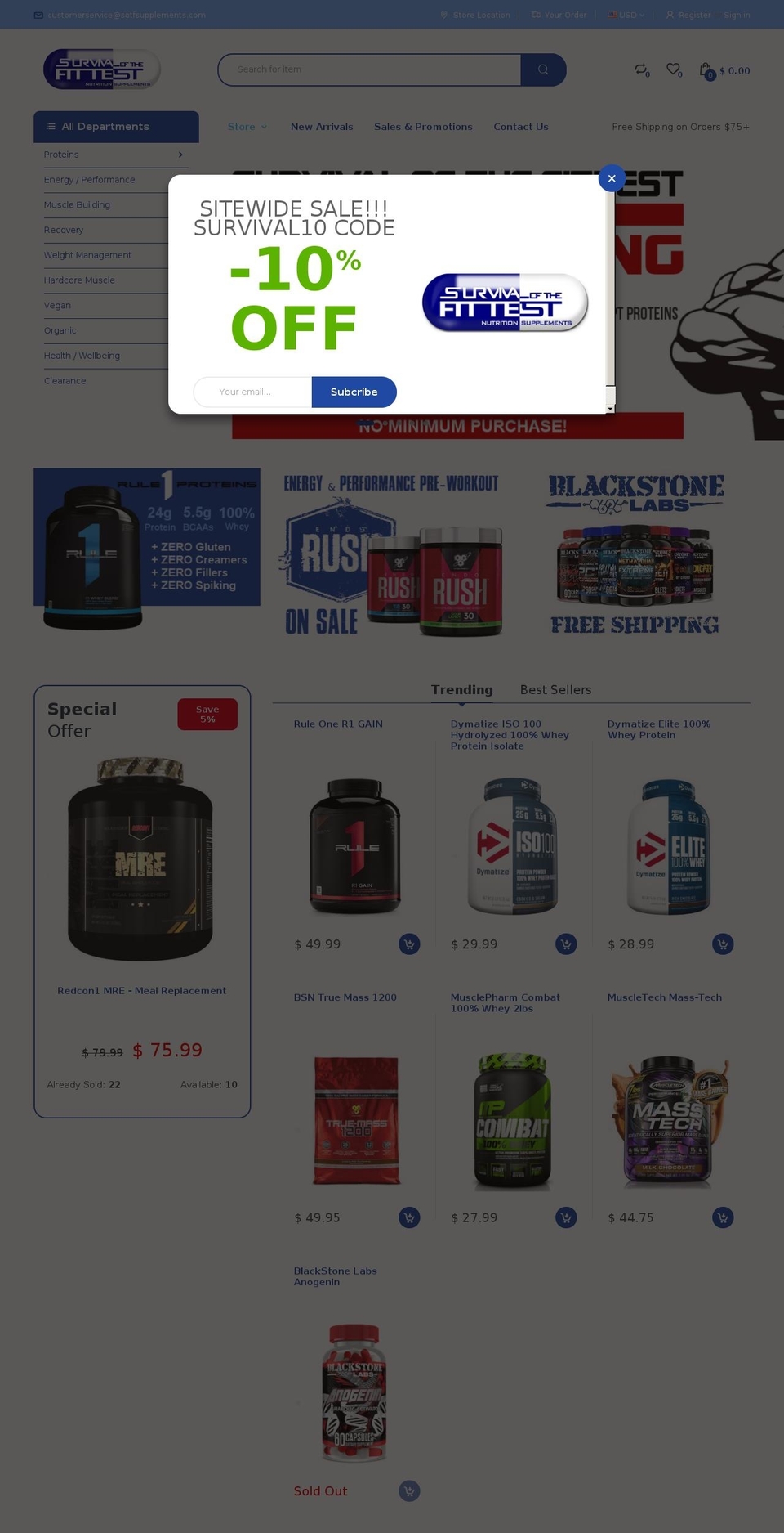 sotfsupplements.com — Shopify storefront screenshot