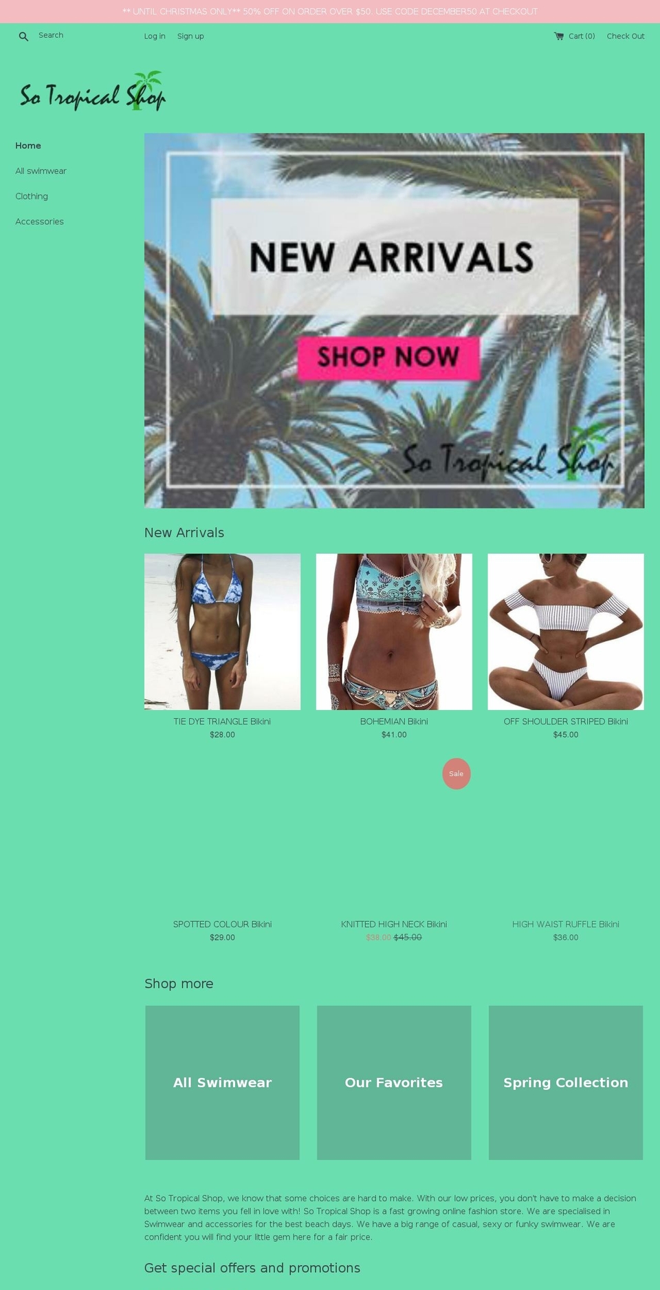 sotropicalshop.com shopify website screenshot