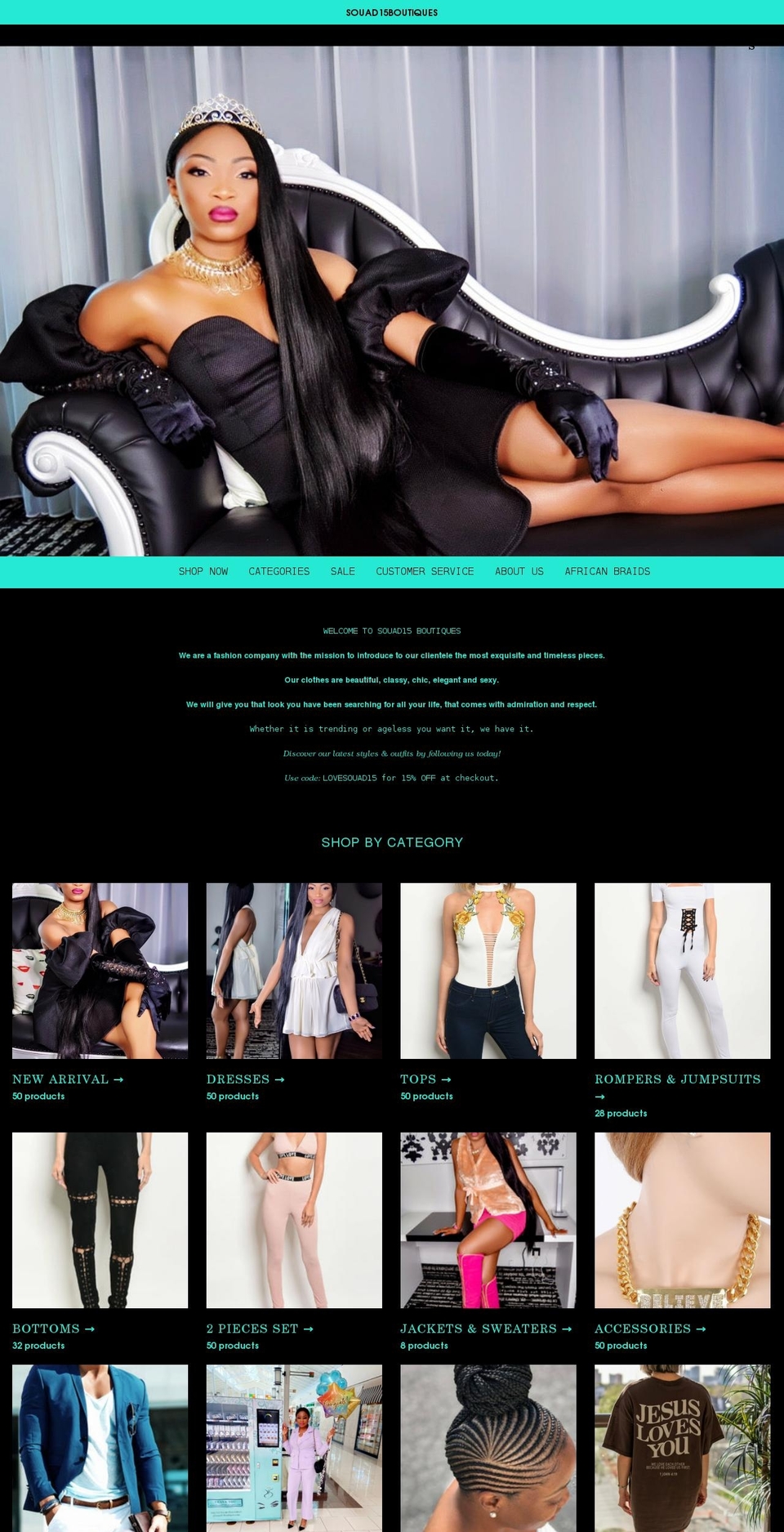 souad15boutiques.com shopify website screenshot