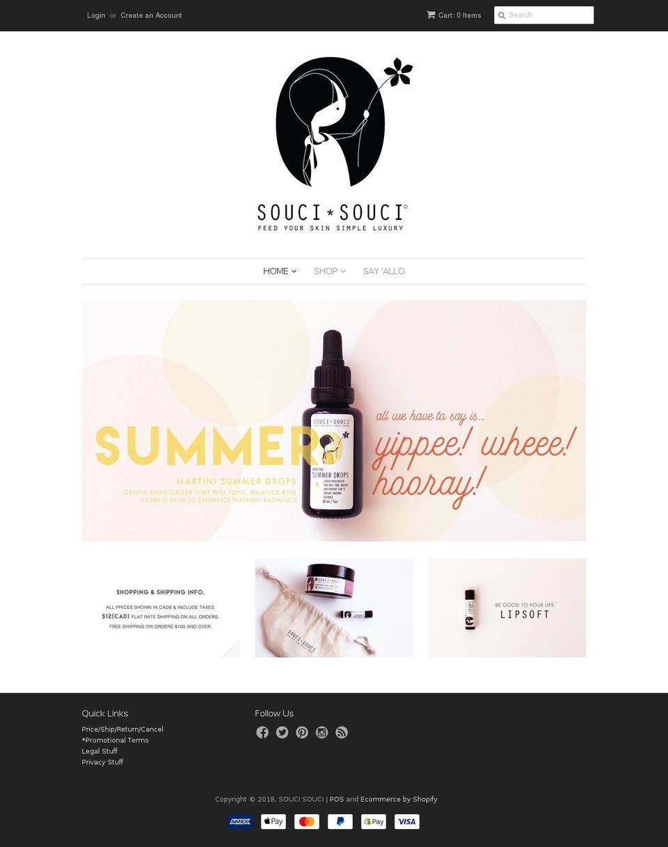 soucisouci.com — Shopify storefront screenshot