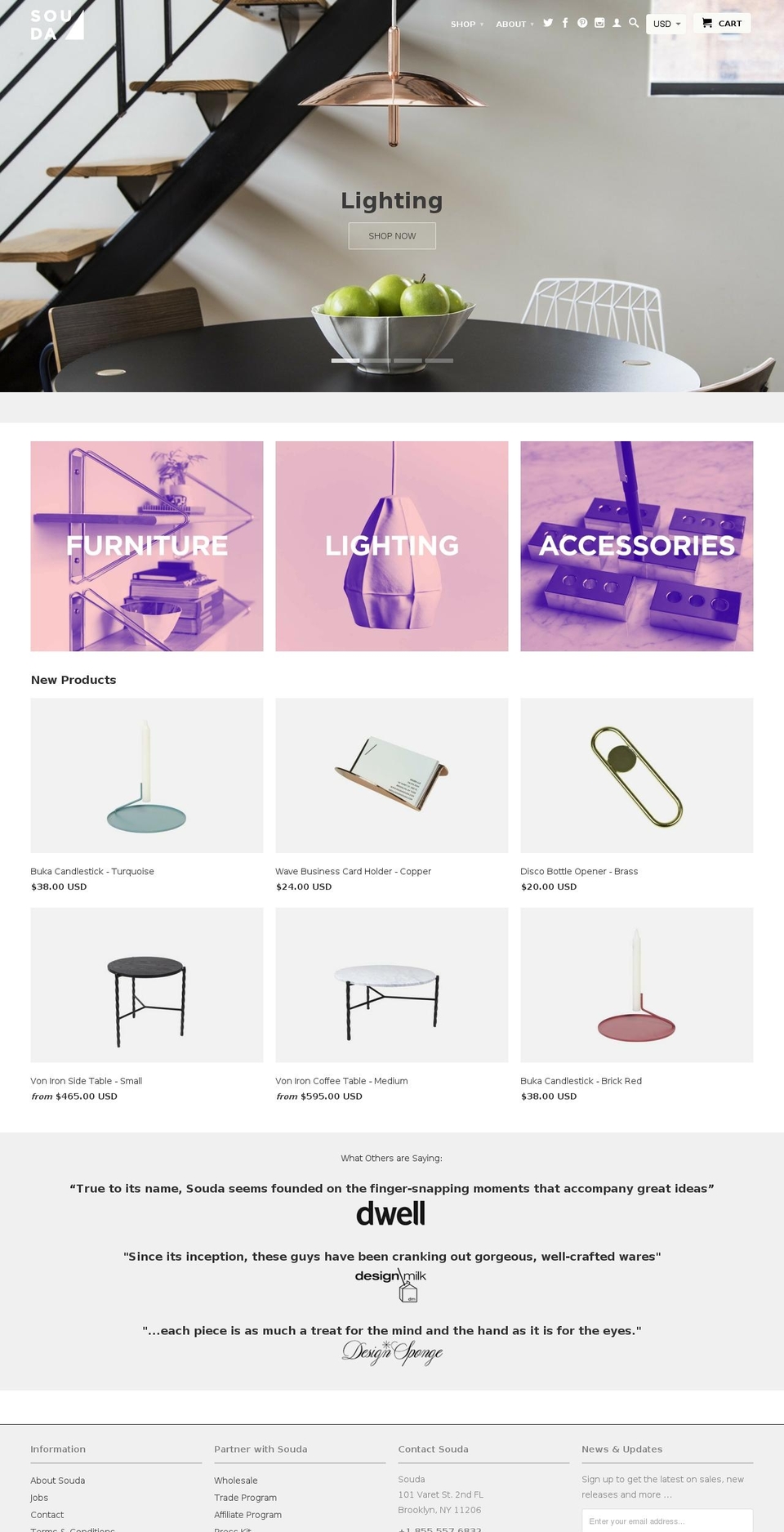 soudadesign.com shopify website screenshot