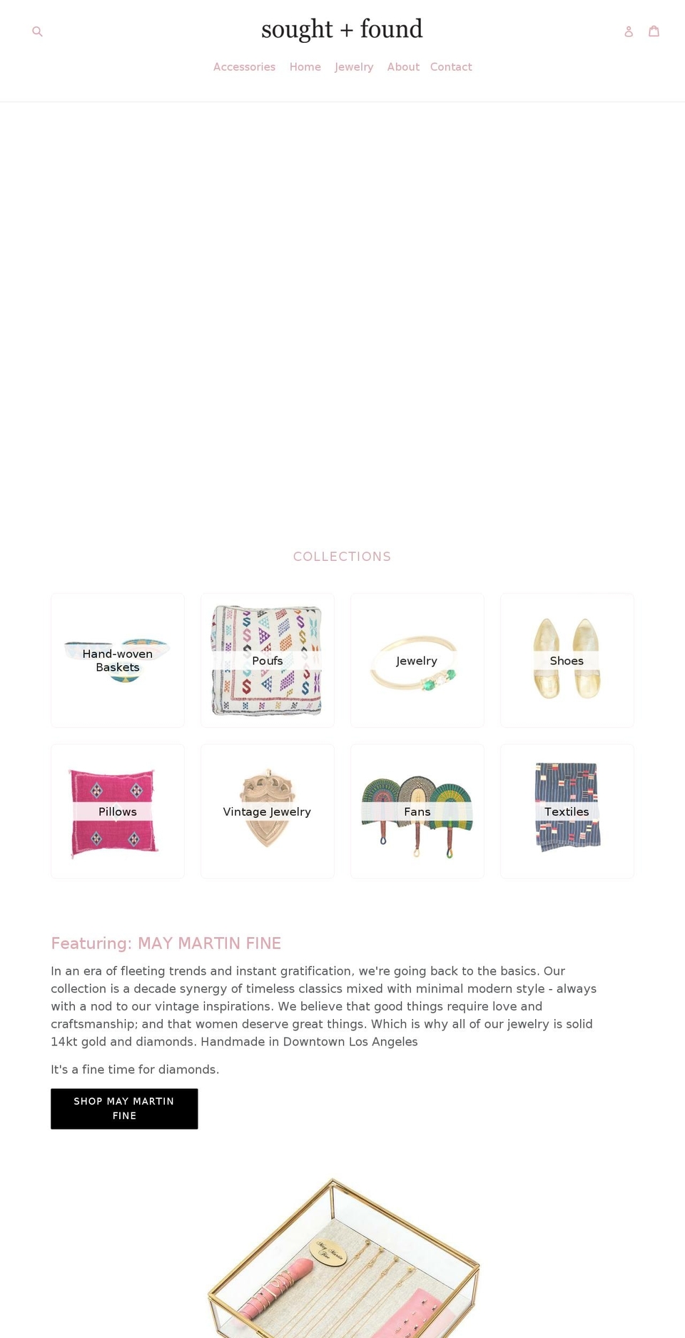 soughtandfoundshop.com shopify website screenshot