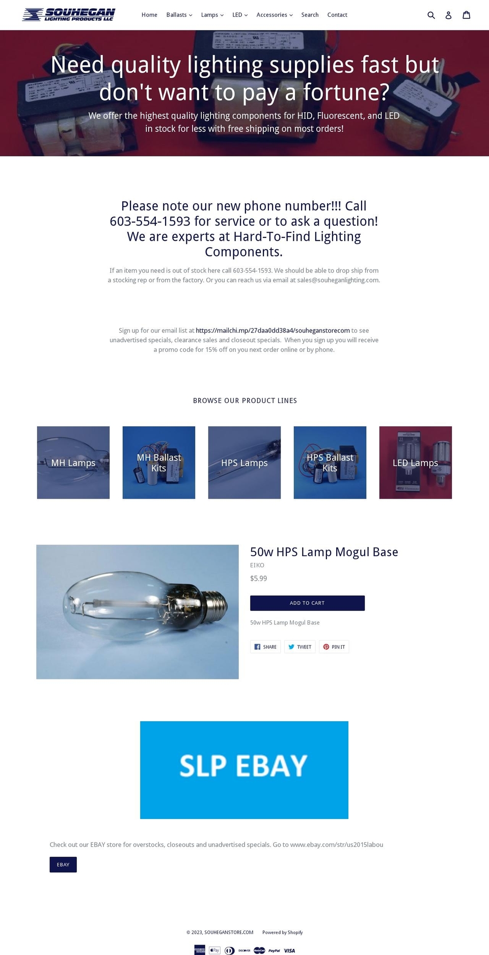 souheganstore.com — Shopify storefront screenshot