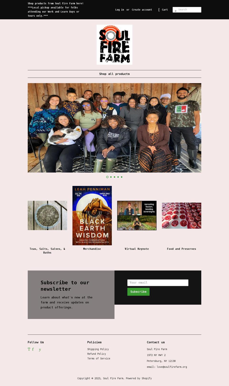 soul-fire-farm.myshopify.com shopify website screenshot