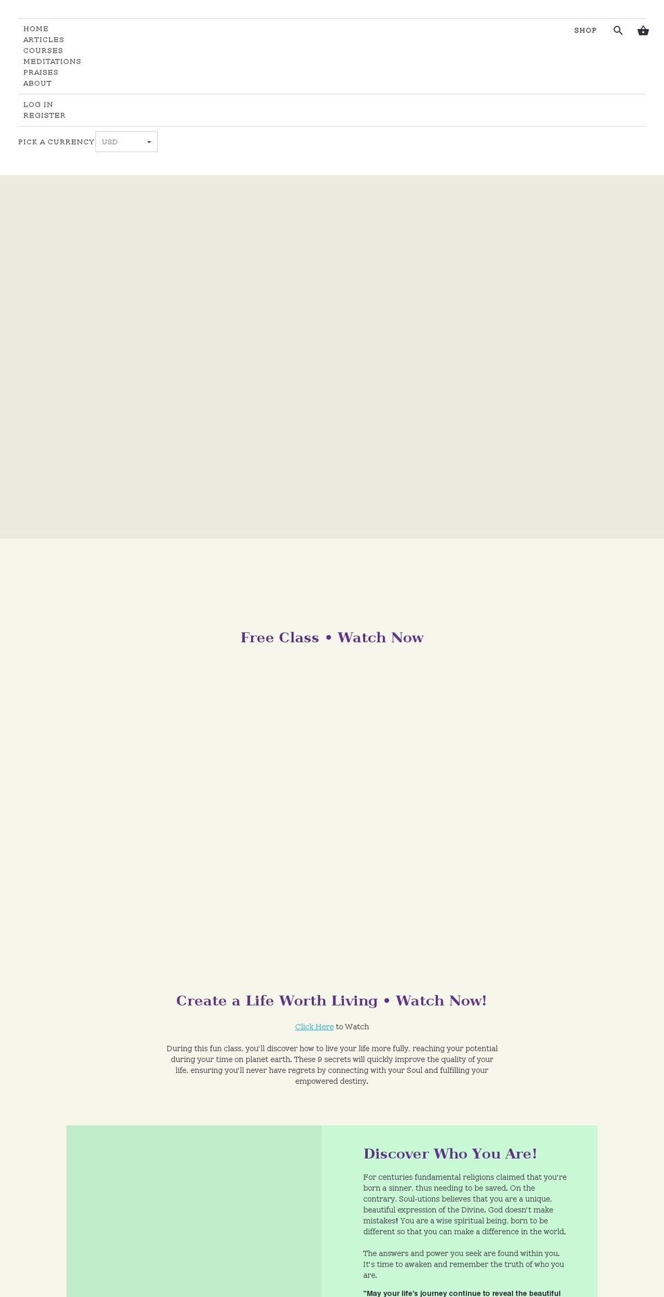 soul-utions.com shopify website screenshot
