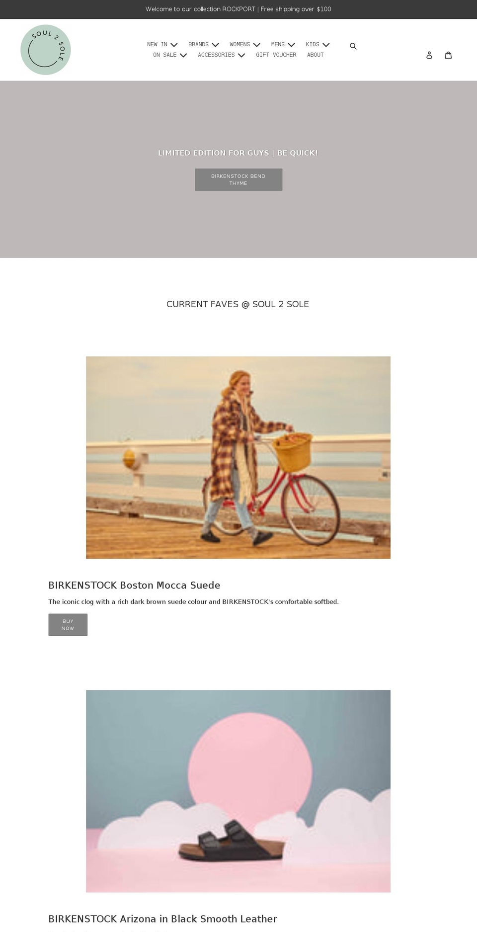 soul2soleshoes.com.au shopify website screenshot