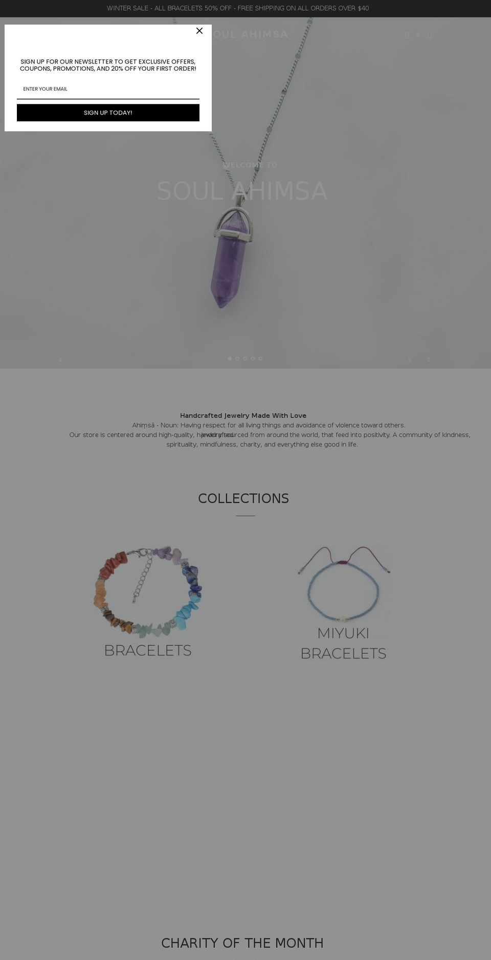 soulahimsa.com shopify website screenshot