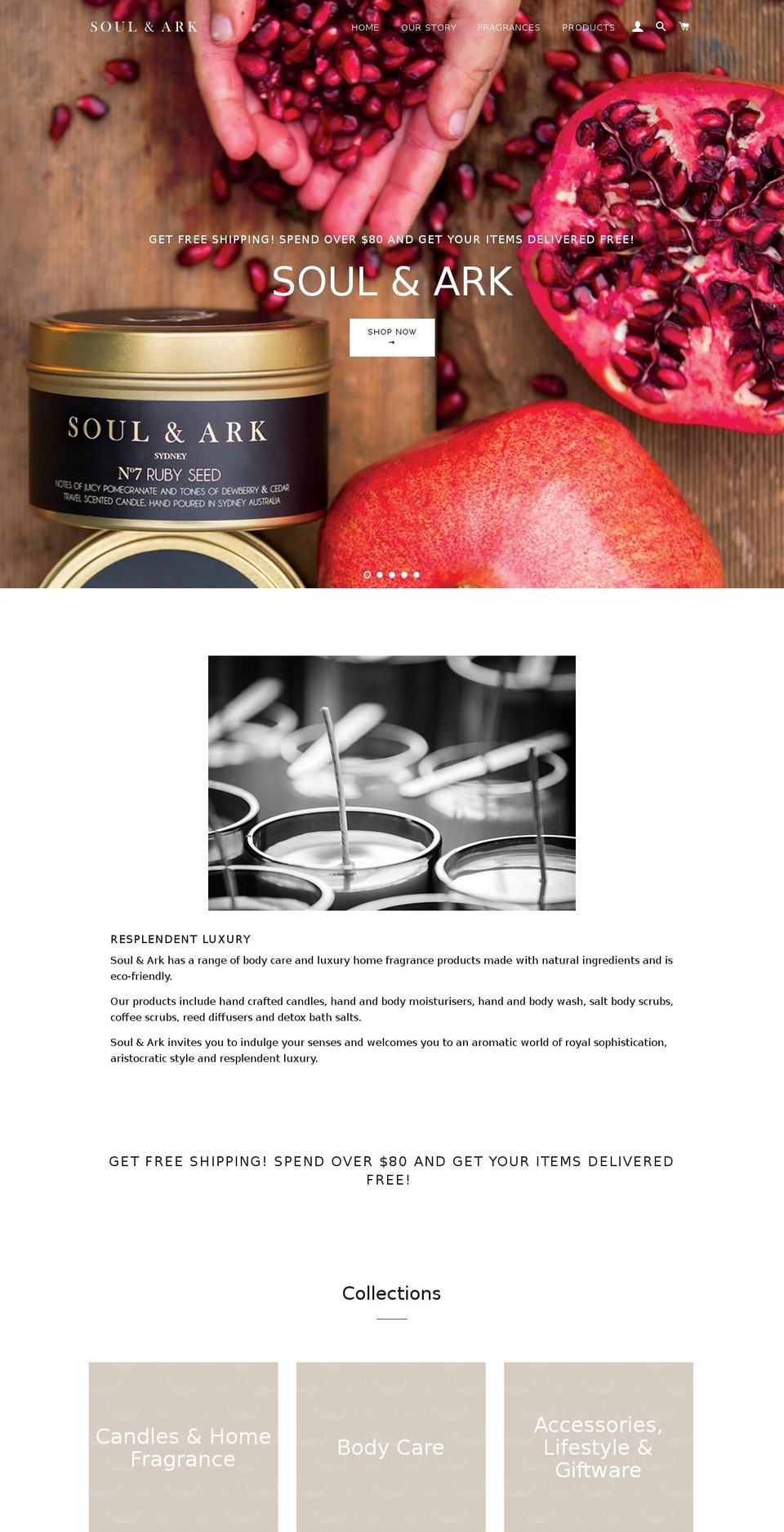 soulandark.com shopify website screenshot