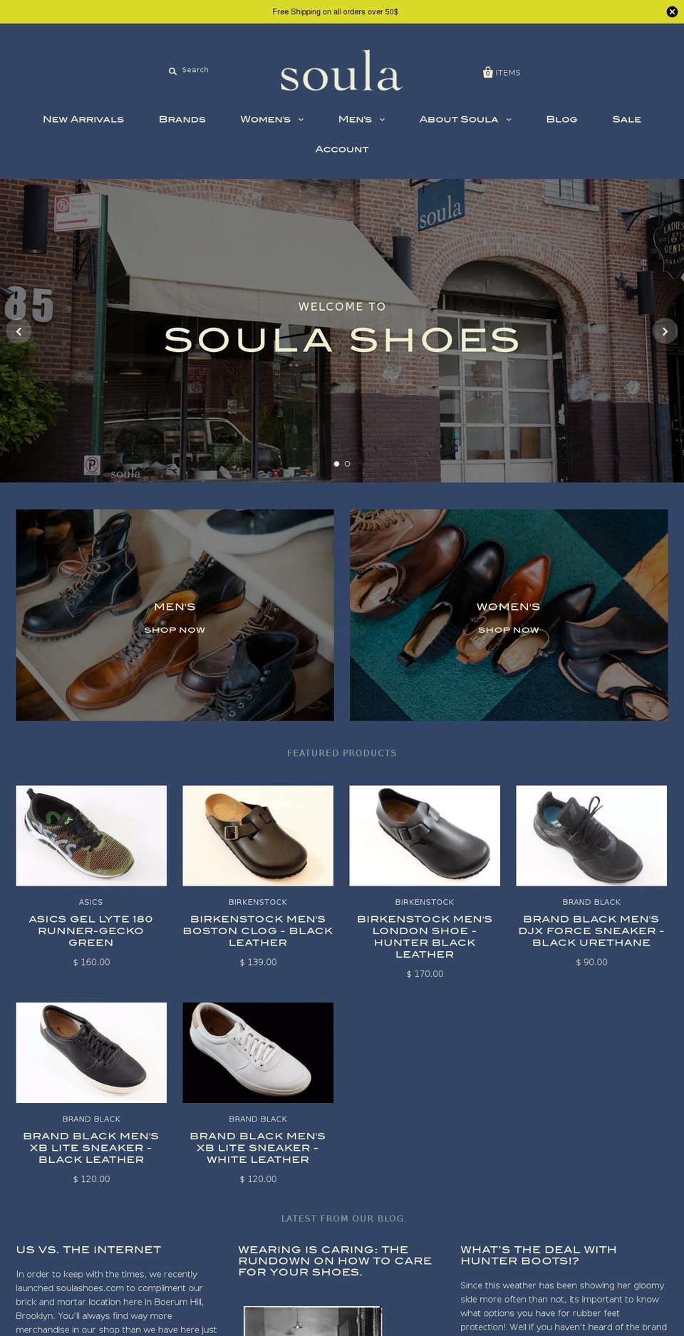 soulashoes.com shopify website screenshot