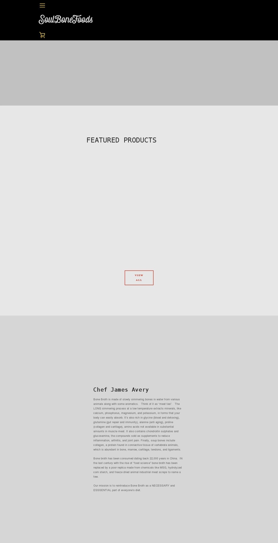 soulbonefoods.com shopify website screenshot