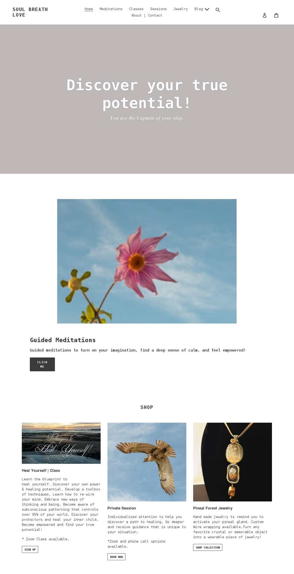 soulbreathlove.com shopify website screenshot