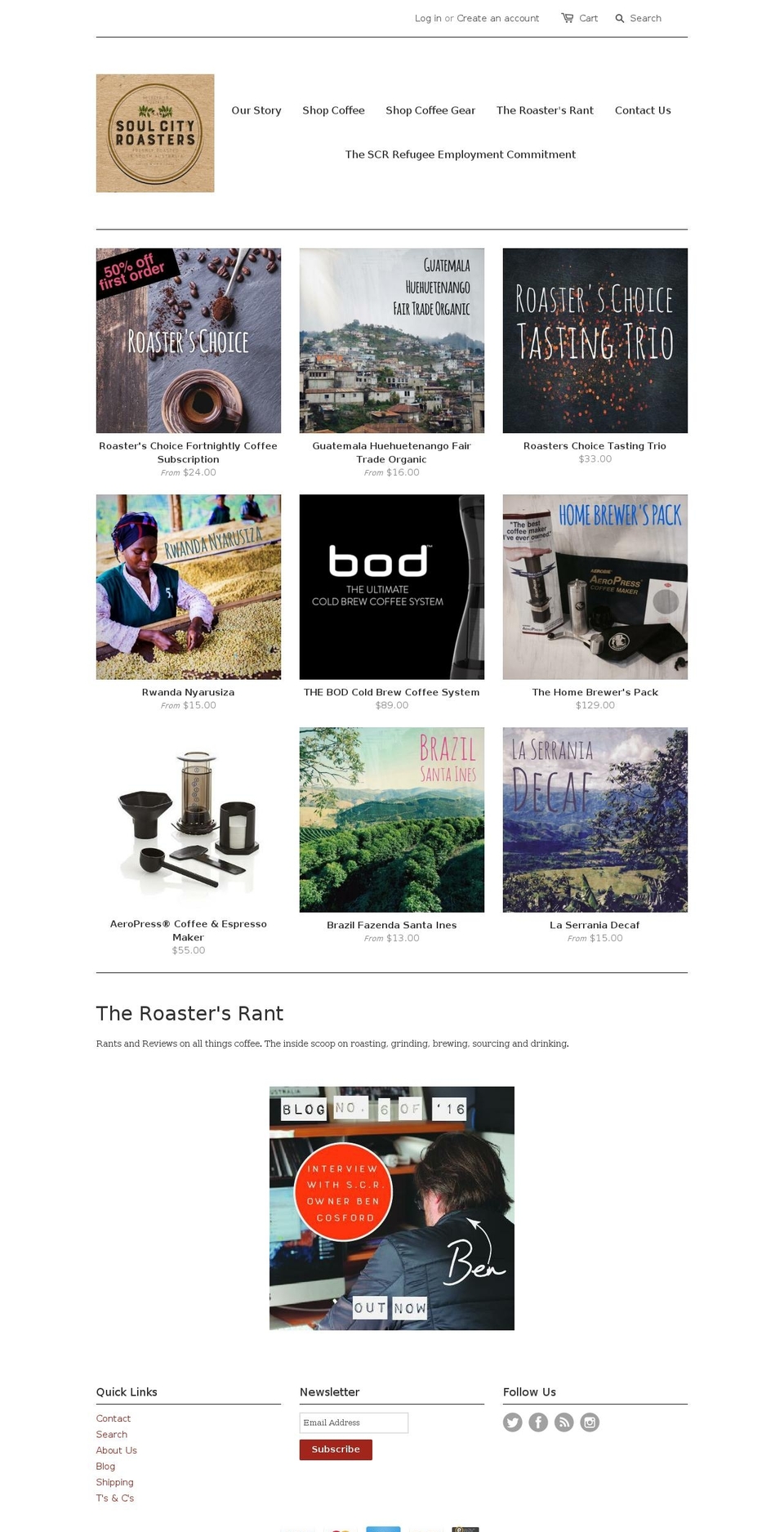 THF-DEV Shopify theme site example soulcityroasters.com