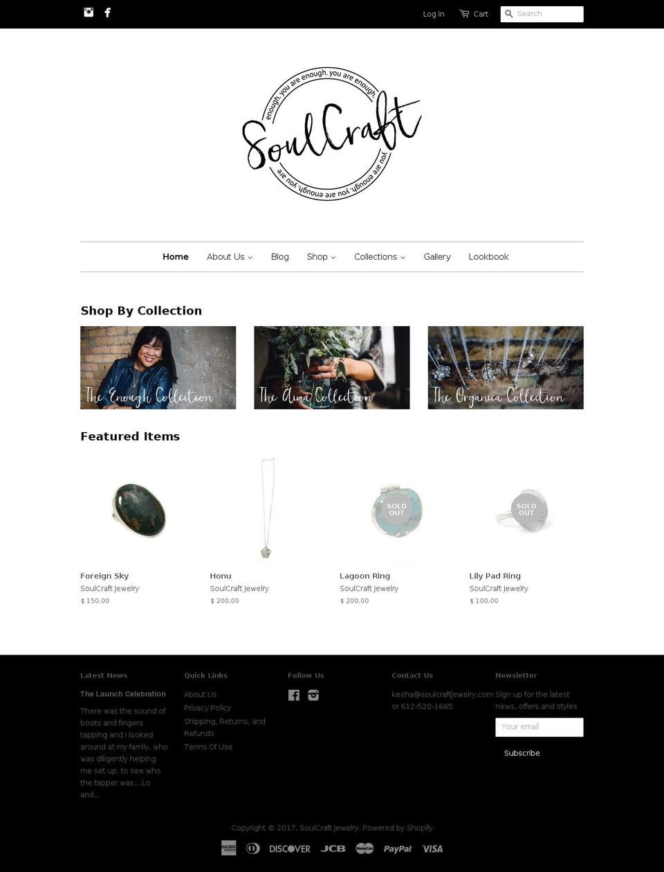 soulcraftjewelry.com shopify website screenshot