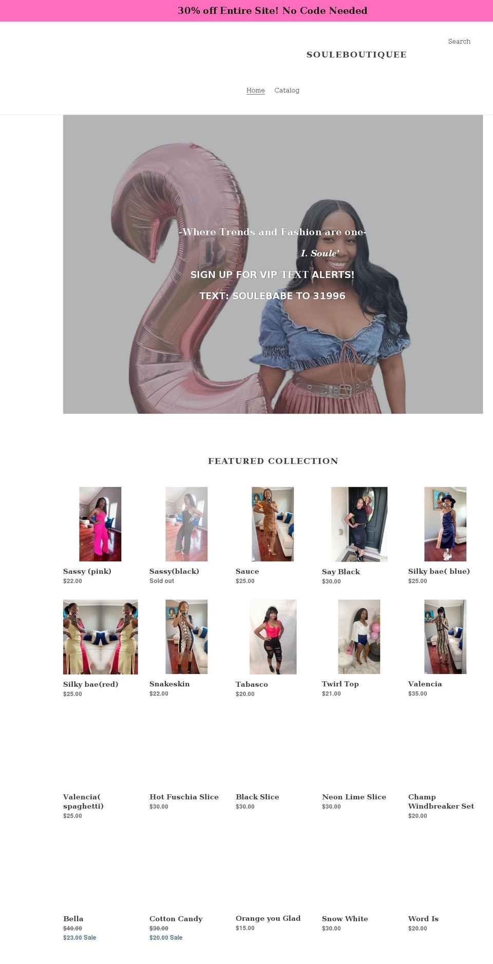 souleboutiquee.com shopify website screenshot