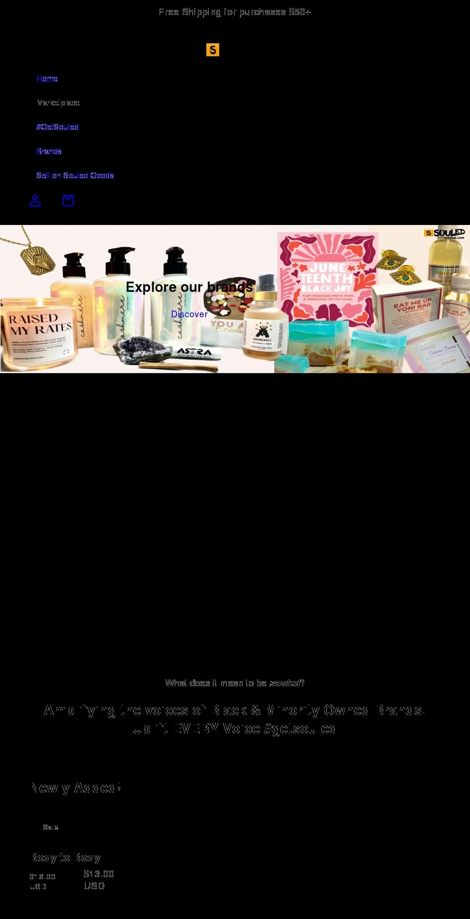 souledgoods.com shopify website screenshot