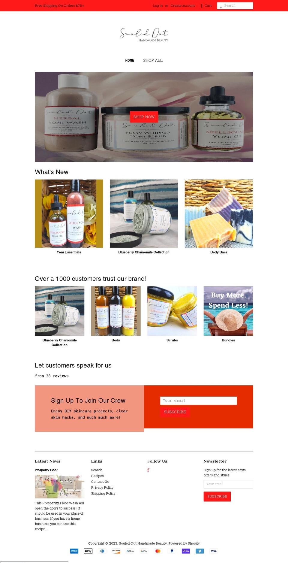 souledoutbeauty.shop shopify website screenshot