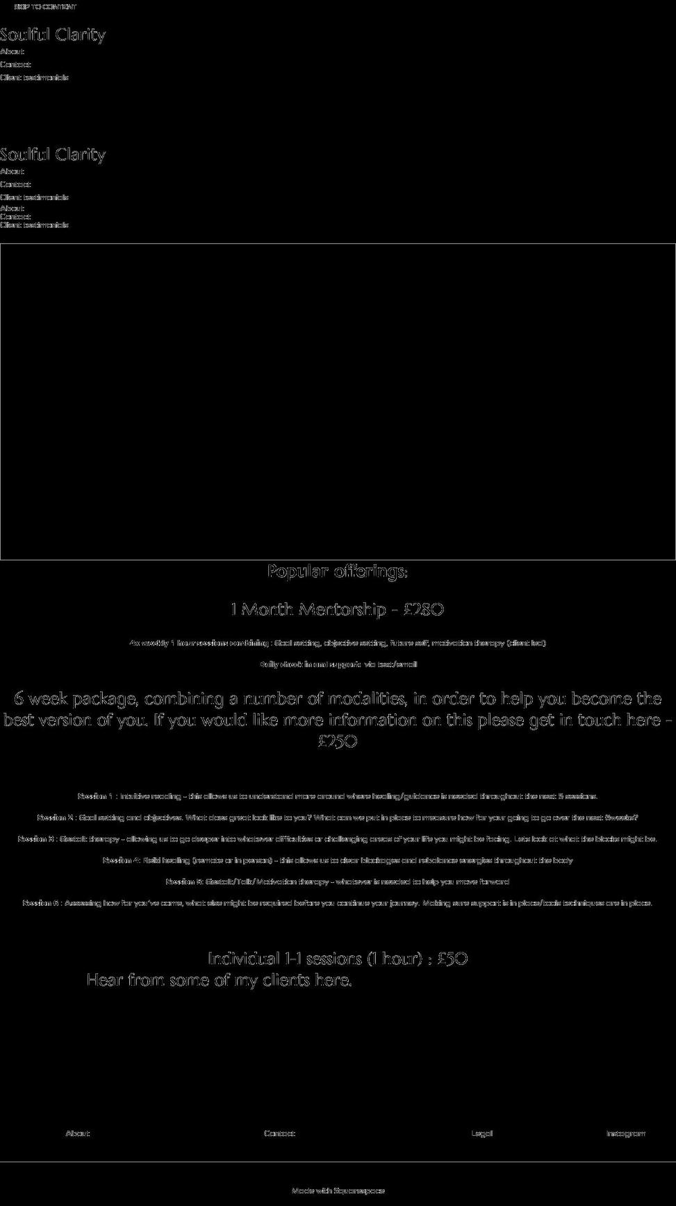 soulfulclarity.com — Shopify storefront screenshot