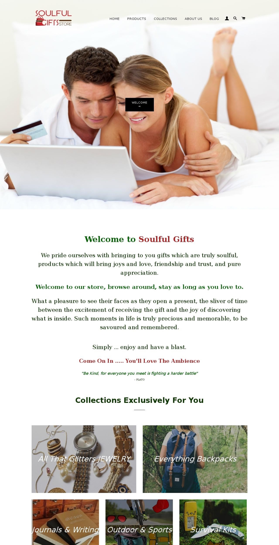 soulfulgiftsstore.com — Shopify storefront screenshot