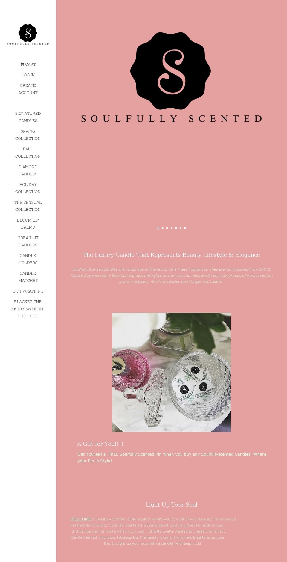 soulfullyscented.com — Shopify storefront screenshot