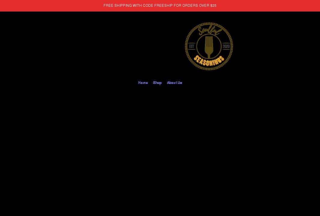 soulfulseasonings.com shopify website screenshot