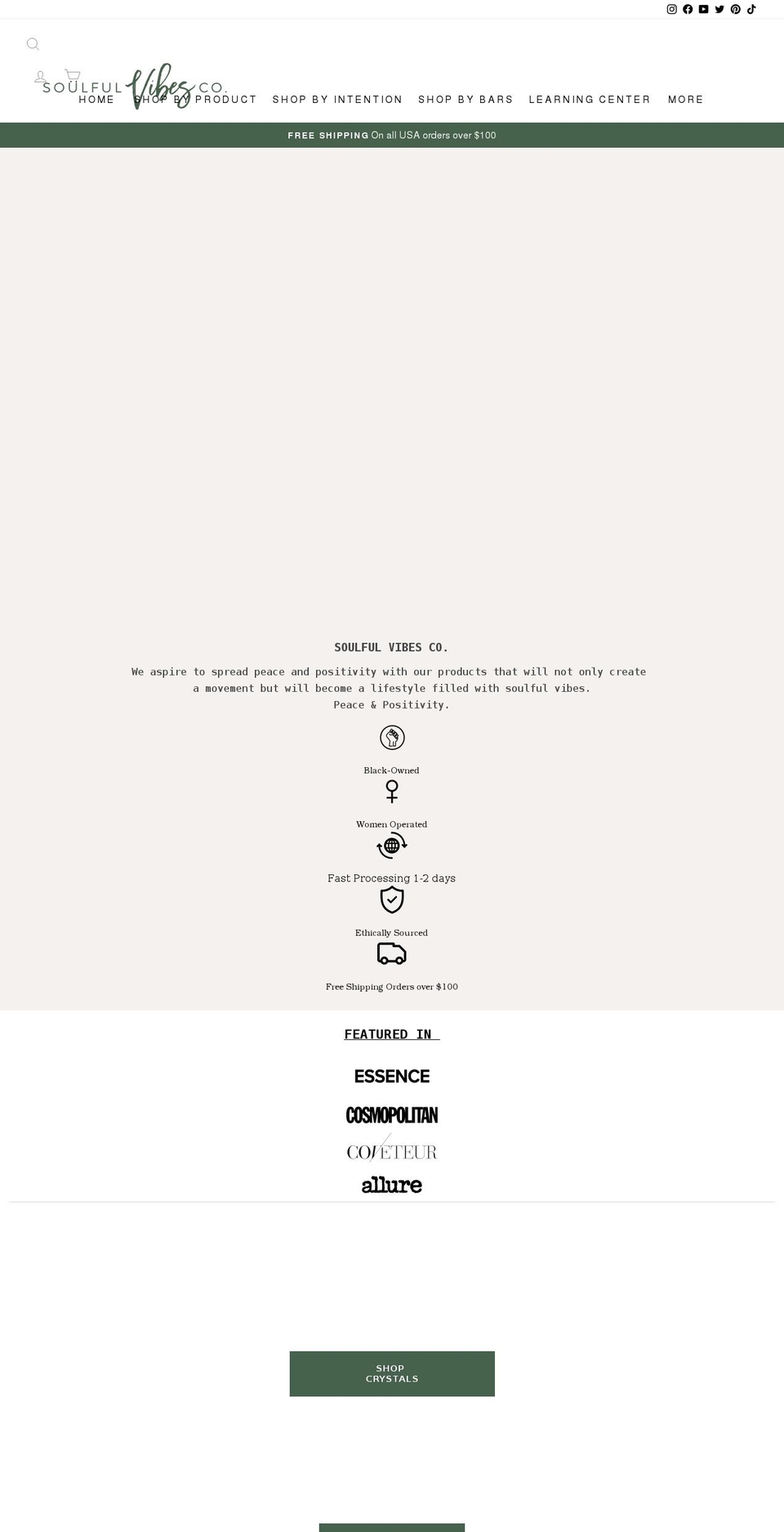 soulfulvibesco.com shopify website screenshot