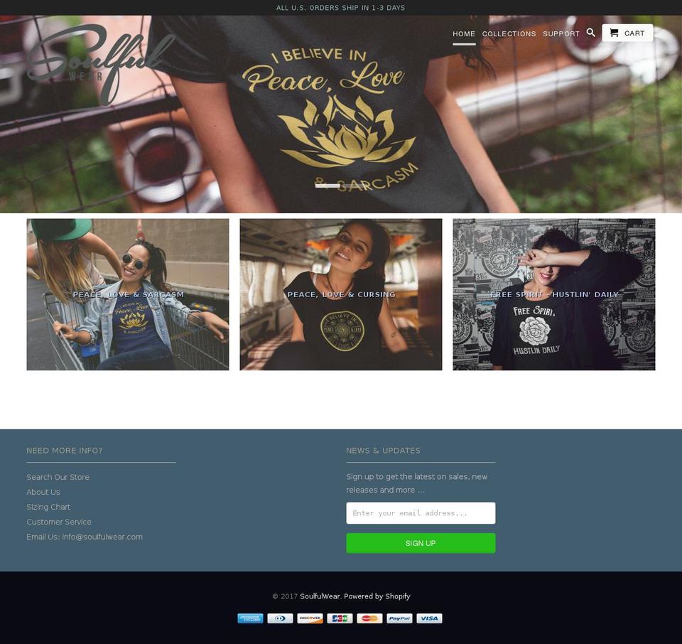 soulfulwear.com shopify website screenshot