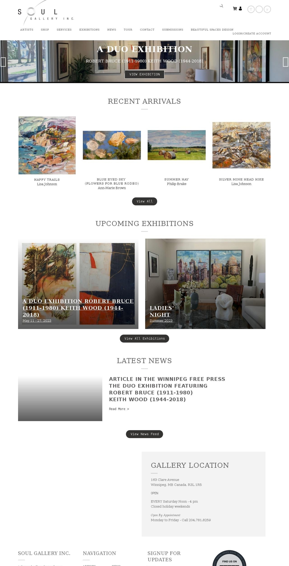soulgallery.ca shopify website screenshot